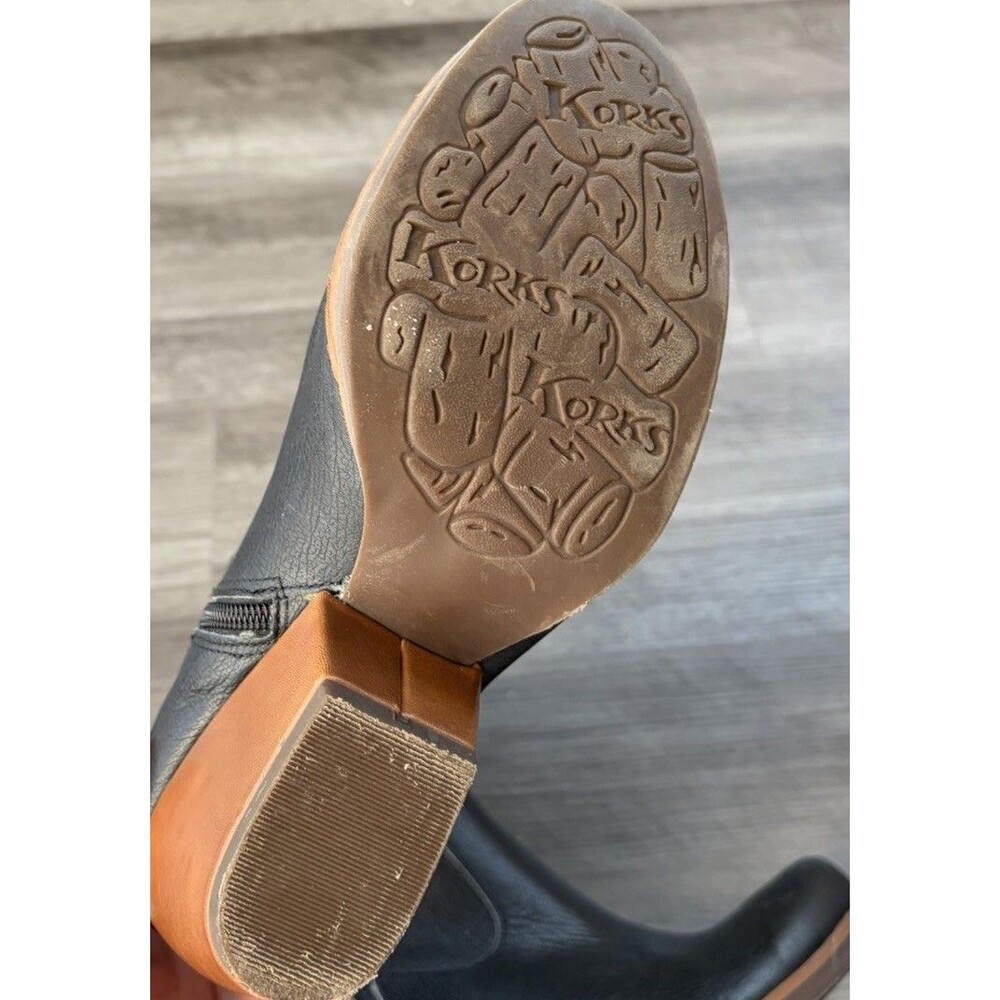 Kork-Ease Korks Women's Patrina Black Leather Bootie Size 9.5 Boots Zip - Picture 6 of 9